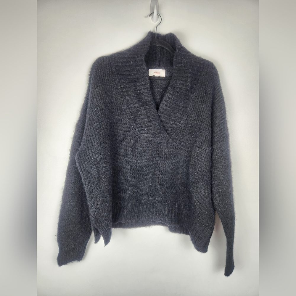 Xirena Keyes Alpaca Wool Blend Sweater - Black Melange - Size S​